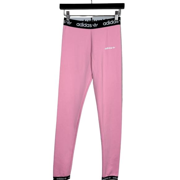 Adidas Athletic Leggings Sport Casual Pink - L - Picture 1 of 4